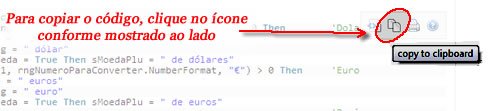 Como copiar o código VBA pelo site